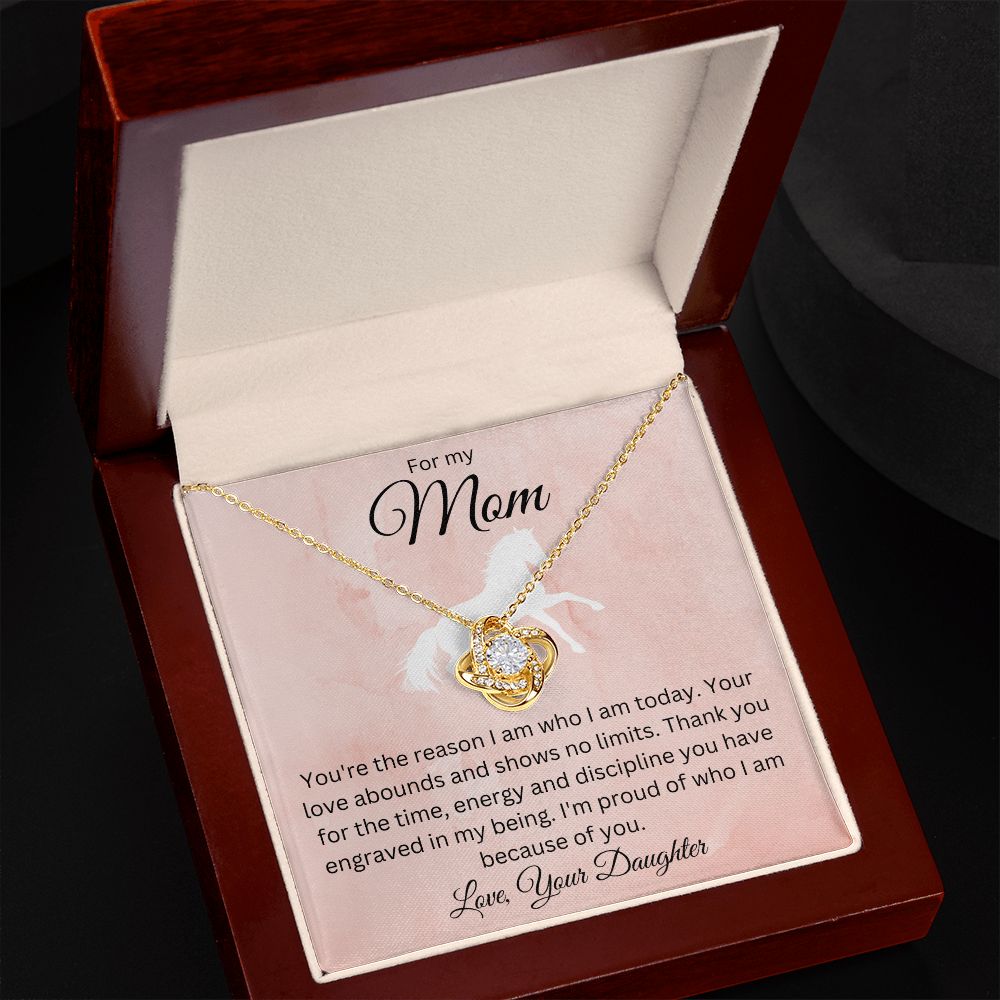 Thank You For Your Time | Message Card for Mom from Daughter | Love Knot Necklace Gift - MyAllOutHorses