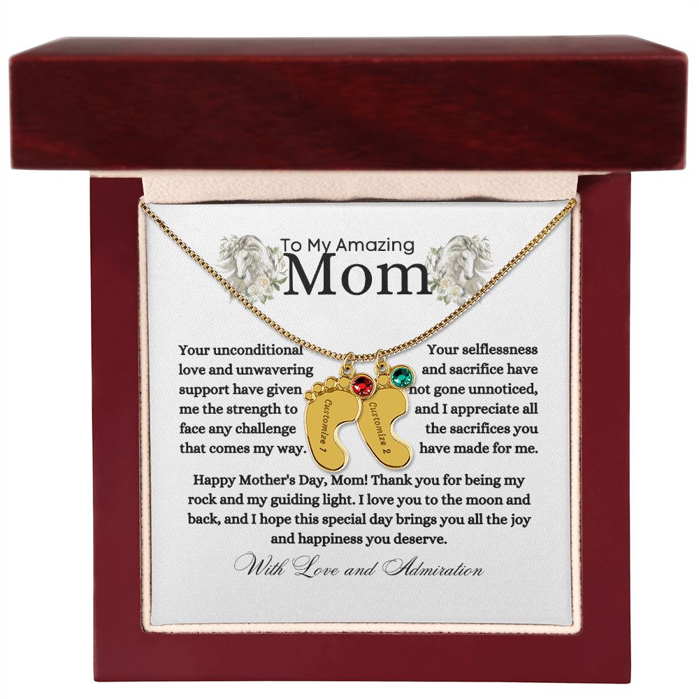 Engraved With Children's Names and Adorned With Child's Birthstone, Gift For Mom, Mother, Mama, Mum - MyAllOutHorses