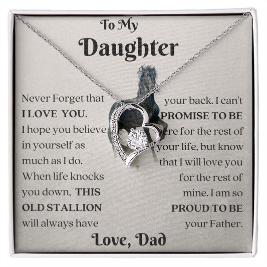This Old Stallion Daughter Gift Forever Love Necklace - MyAllOutHorses
