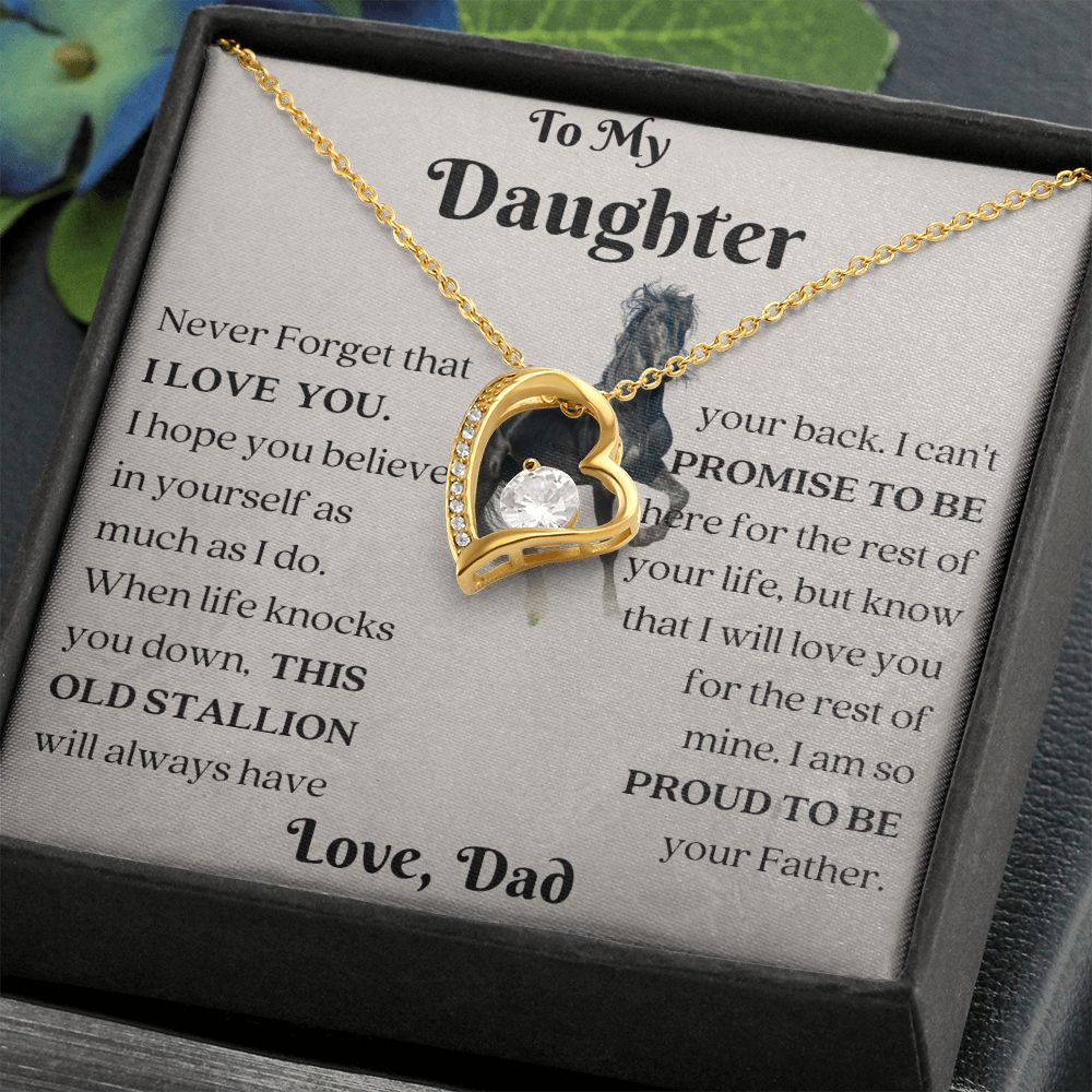 This Old Stallion Daughter Gift Forever Love Necklace - MyAllOutHorses