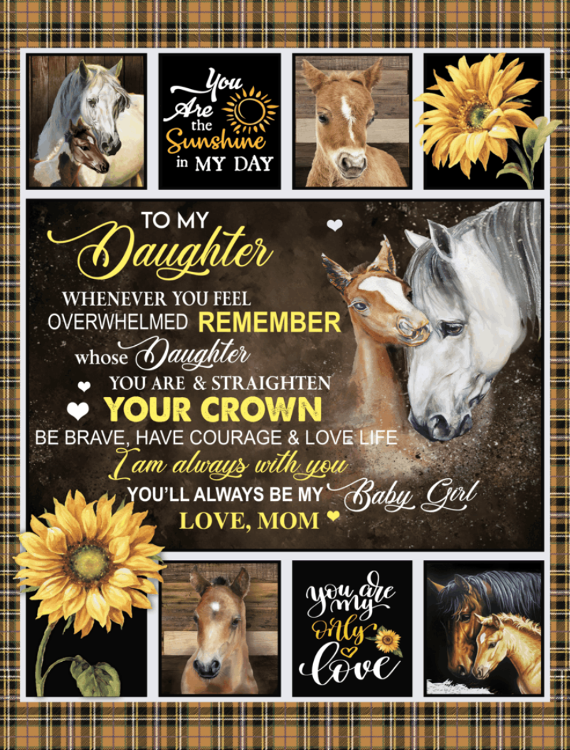 50x60 Straighten your Crown Daughter Blanket - MyAllOutHorses