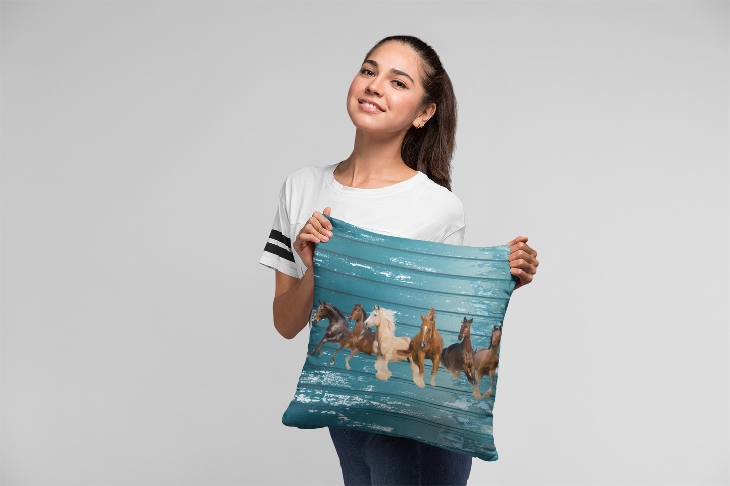 Running Free Horses Small Pillow For Decoration - MyAllOutHorses